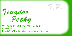 tivadar petky business card